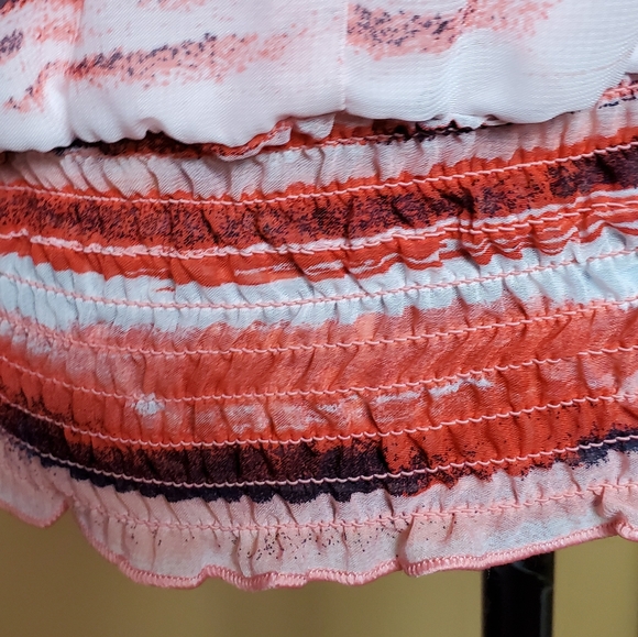 BCX ORANGE, BLACK, & WHITE FLUTTER SLEEVE TOP! - Picture 7 of 14